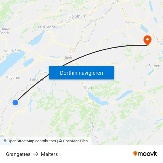 Grangettes to Malters map