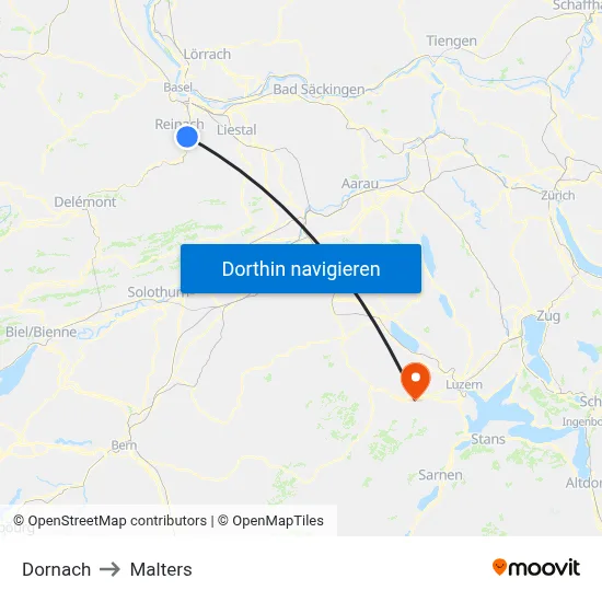 Dornach to Malters map