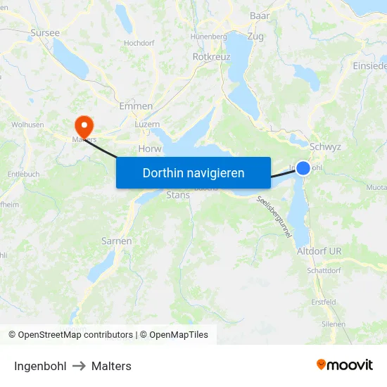 Ingenbohl to Malters map