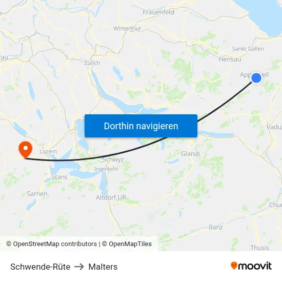 Schwende-Rüte to Malters map