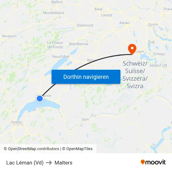 Lac Léman (Vd) to Malters map