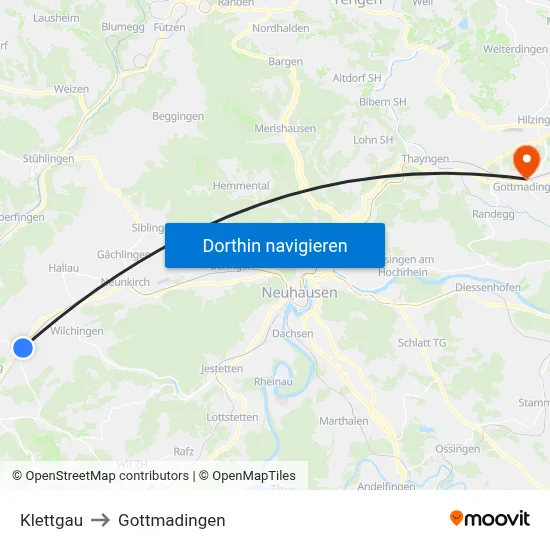 Klettgau to Gottmadingen map