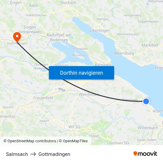 Salmsach to Gottmadingen map