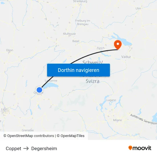 Coppet to Degersheim map