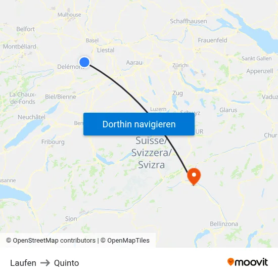 Laufen to Quinto map