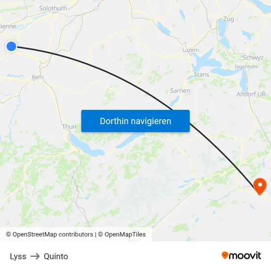 Lyss to Quinto map