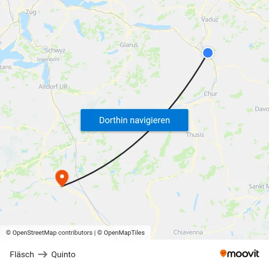 Fläsch to Quinto map