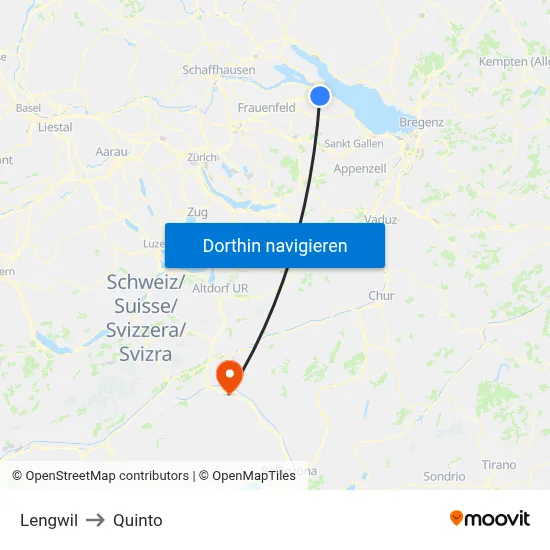 Lengwil to Quinto map