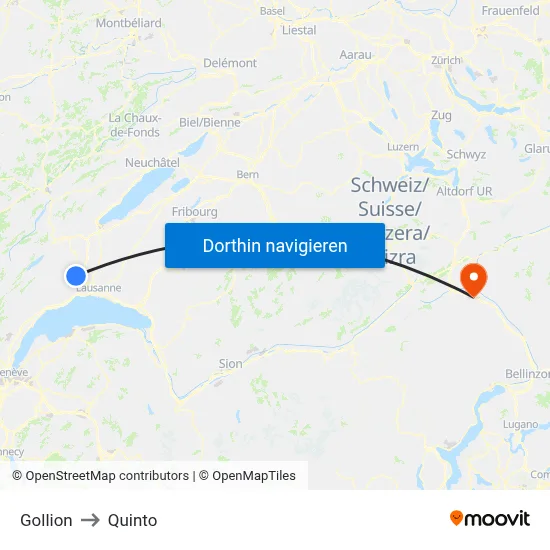 Gollion to Quinto map