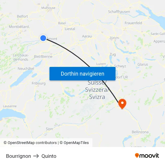 Bourrignon to Quinto map