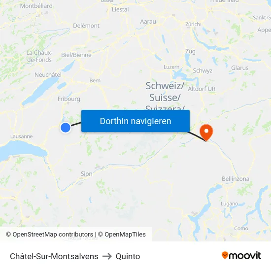 Châtel-Sur-Montsalvens to Quinto map