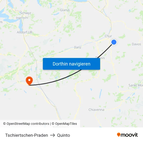 Tschiertschen-Praden to Quinto map