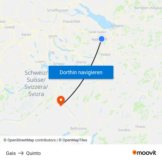 Gais to Quinto map