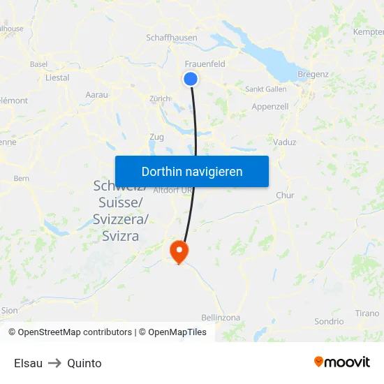 Elsau to Quinto map