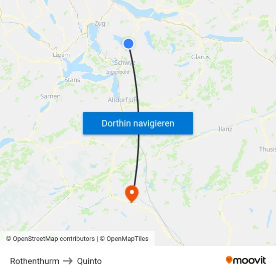 Rothenthurm to Quinto map