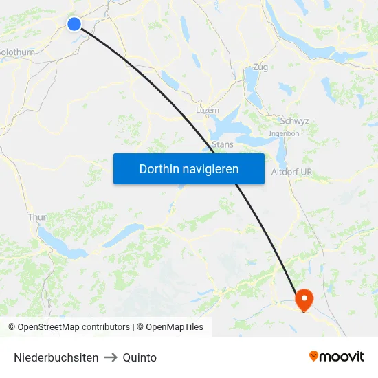 Niederbuchsiten to Quinto map