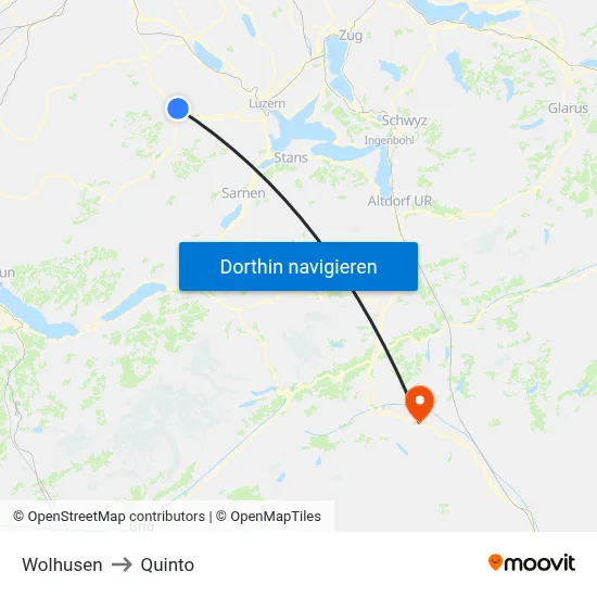 Wolhusen to Quinto map
