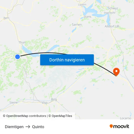 Diemtigen to Quinto map