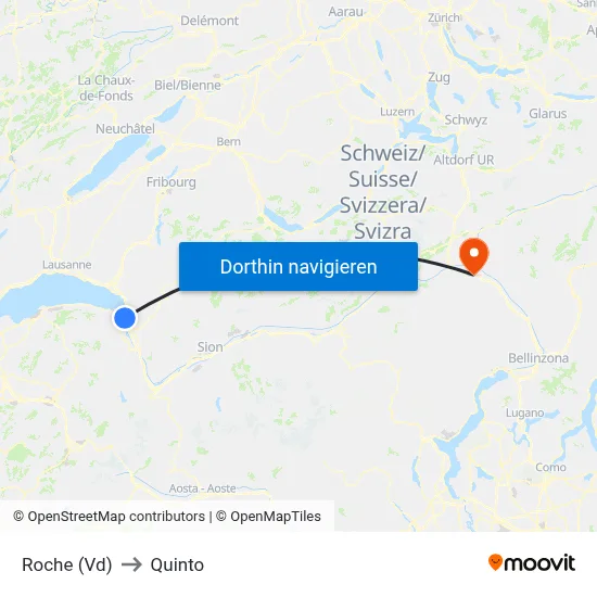 Roche (Vd) to Quinto map