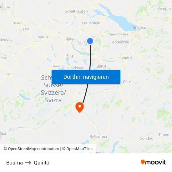 Bauma to Quinto map