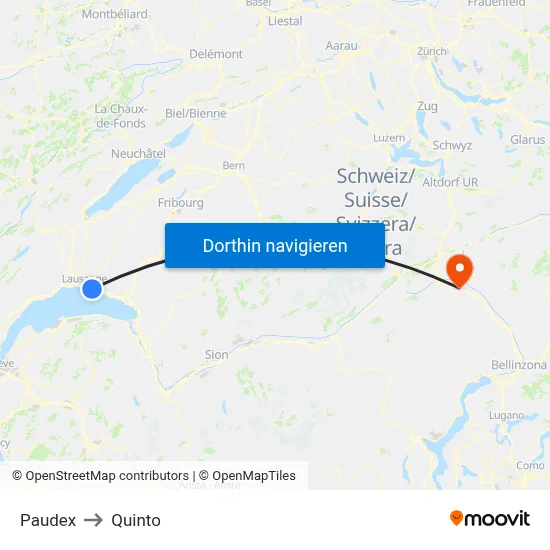 Paudex to Quinto map