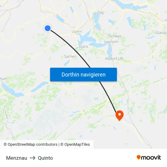 Menznau to Quinto map