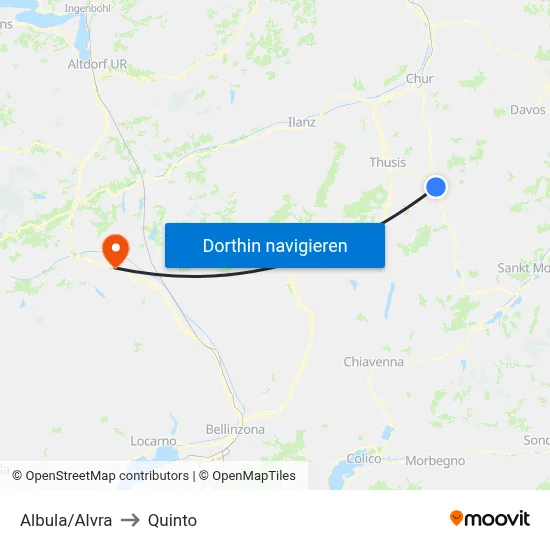 Albula/Alvra to Quinto map