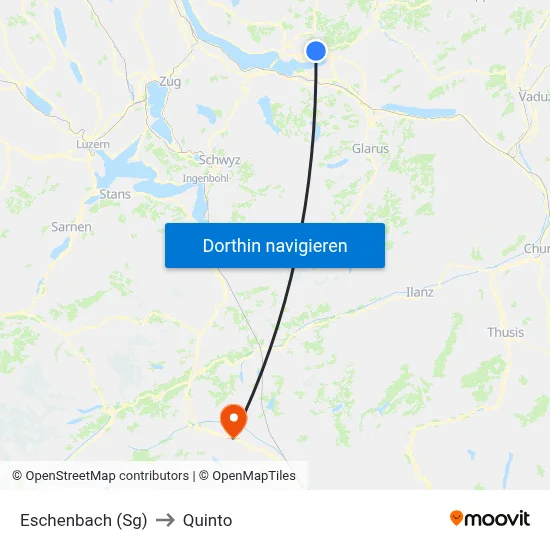 Eschenbach (Sg) to Quinto map