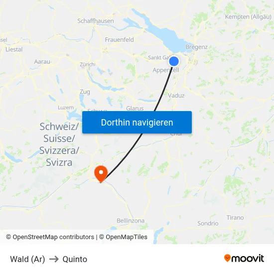 Wald (Ar) to Quinto map