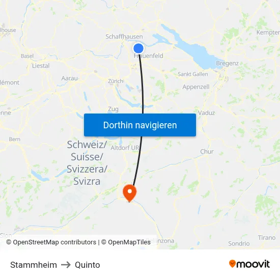 Stammheim to Quinto map