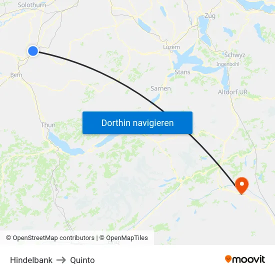 Hindelbank to Quinto map