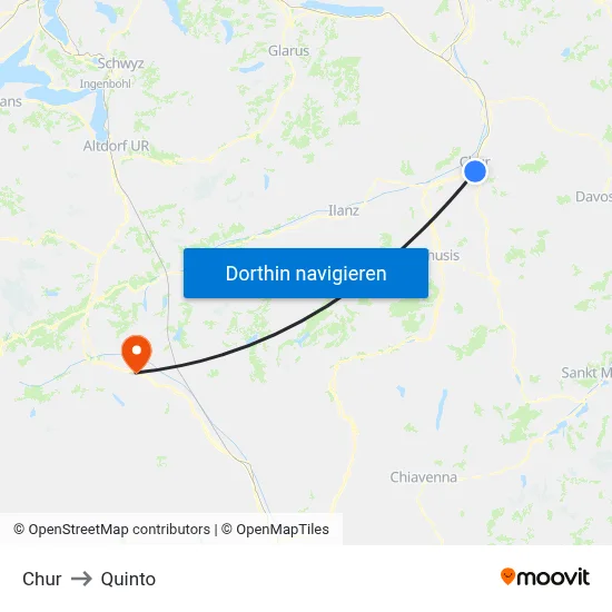 Chur to Quinto map