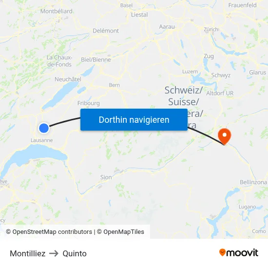 Montilliez to Quinto map