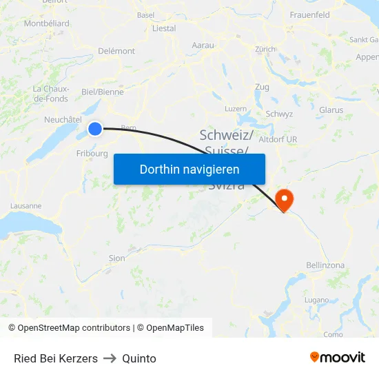 Ried Bei Kerzers to Quinto map