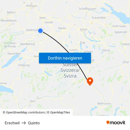 Erschwil to Quinto map