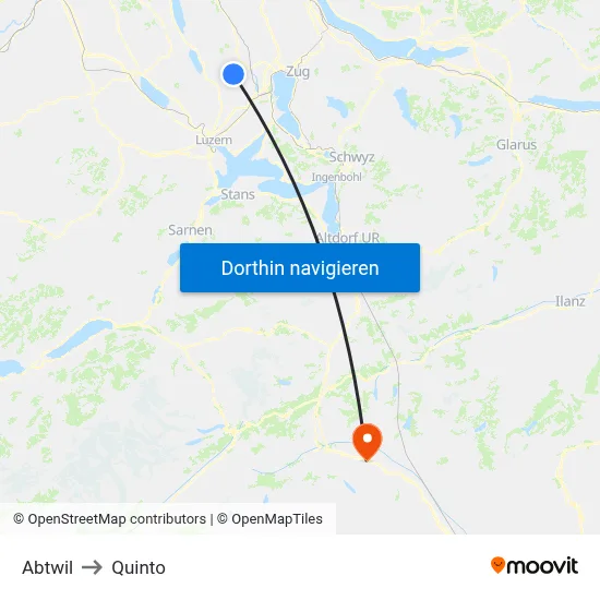 Abtwil to Quinto map