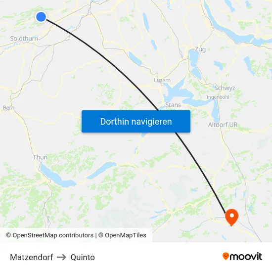 Matzendorf to Quinto map
