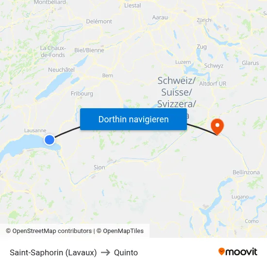 Saint-Saphorin (Lavaux) to Quinto map