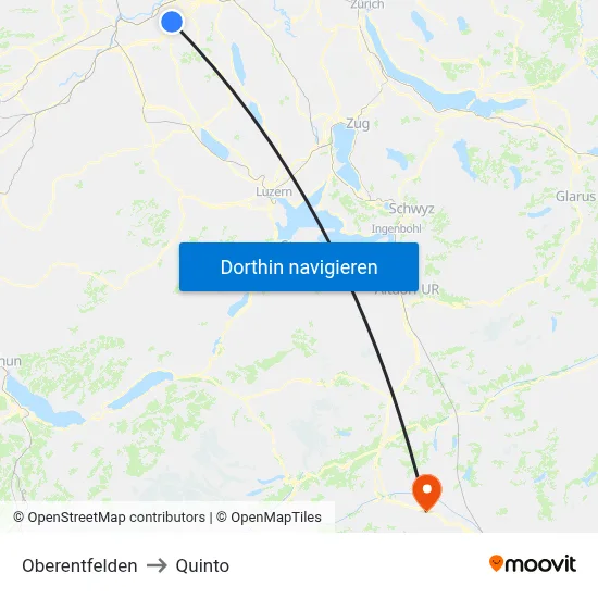 Oberentfelden to Quinto map