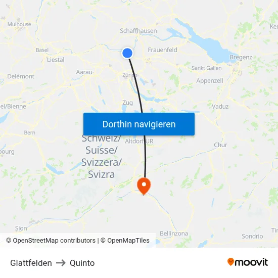 Glattfelden to Quinto map