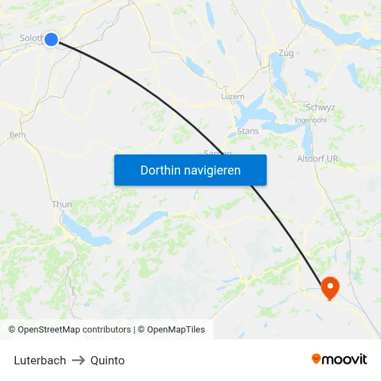 Luterbach to Quinto map