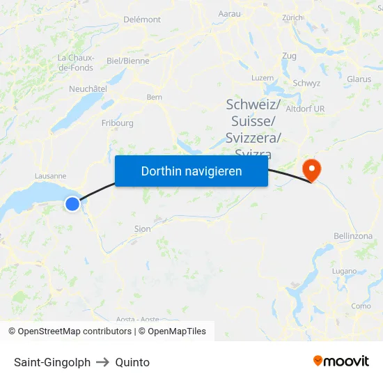 Saint-Gingolph to Quinto map