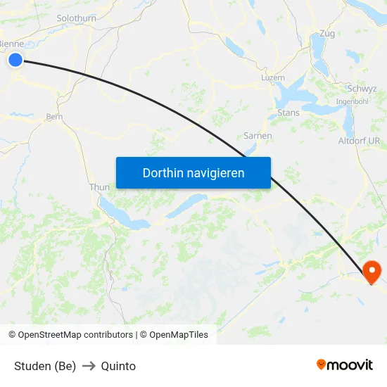 Studen (Be) to Quinto map