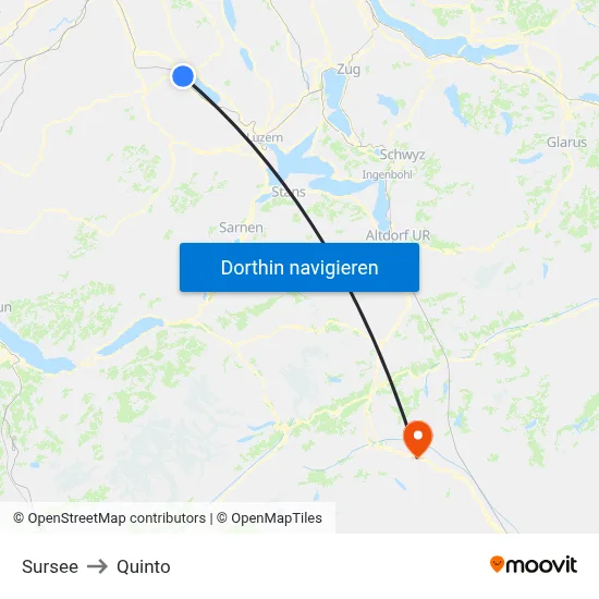 Sursee to Quinto map