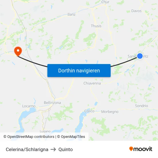 Celerina/Schlarigna to Quinto map