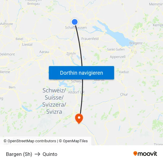 Bargen (Sh) to Quinto map