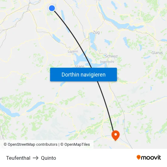 Teufenthal to Quinto map
