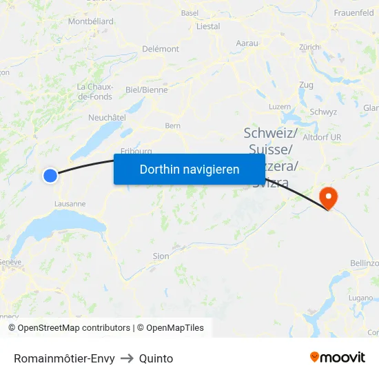 Romainmôtier-Envy to Quinto map
