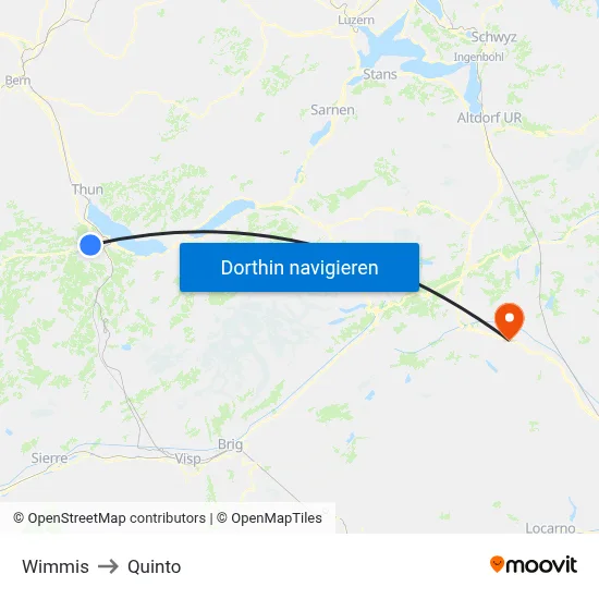 Wimmis to Quinto map