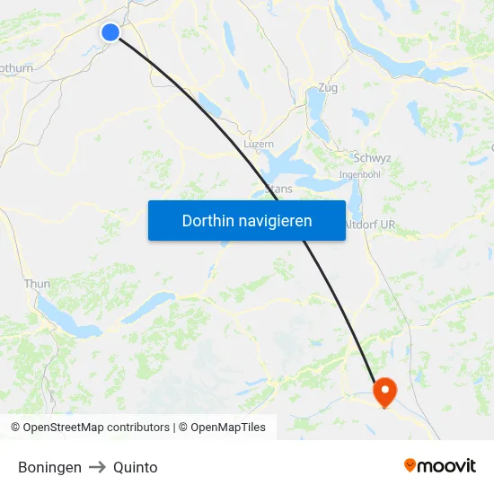 Boningen to Quinto map